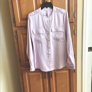 NWT Calvin Klein Light lavender Button-down Blouse